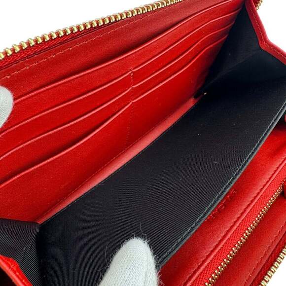 BVLGARI Sotirio Round Embossed Long Wallet, Orange, Unisex